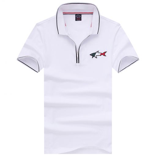 Рубашка поло (Белый/Черный) Пауль Шарк Акула большая 5А298