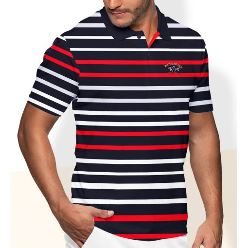 Рубашка поло (Темно синий/Красный) Поул Шарк Акула Яхтинг клуб