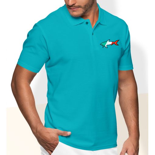 Рубашка поло мужская с коротким (Небесно синий) Пауль Шарк