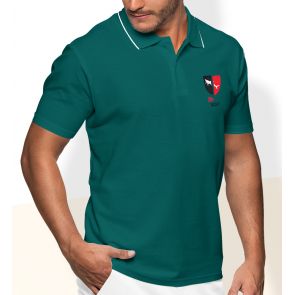 Рубашка поло мужская с коротким (Зеленый) Поул Шарк Герб Яхтинг